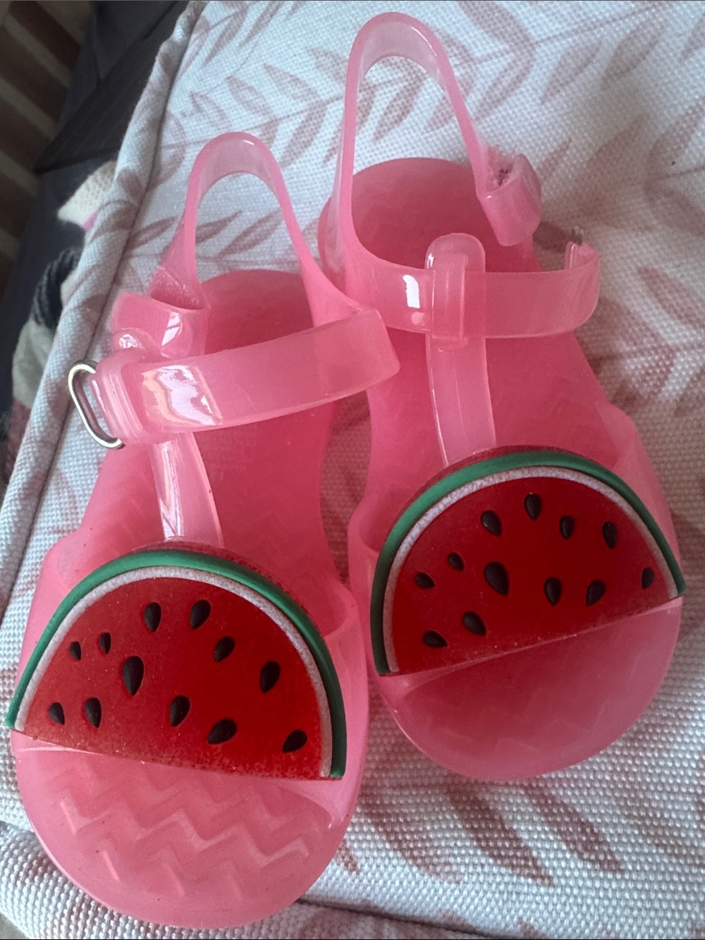 Old Navy Pink Jelly Sandals with Watermelon Accent